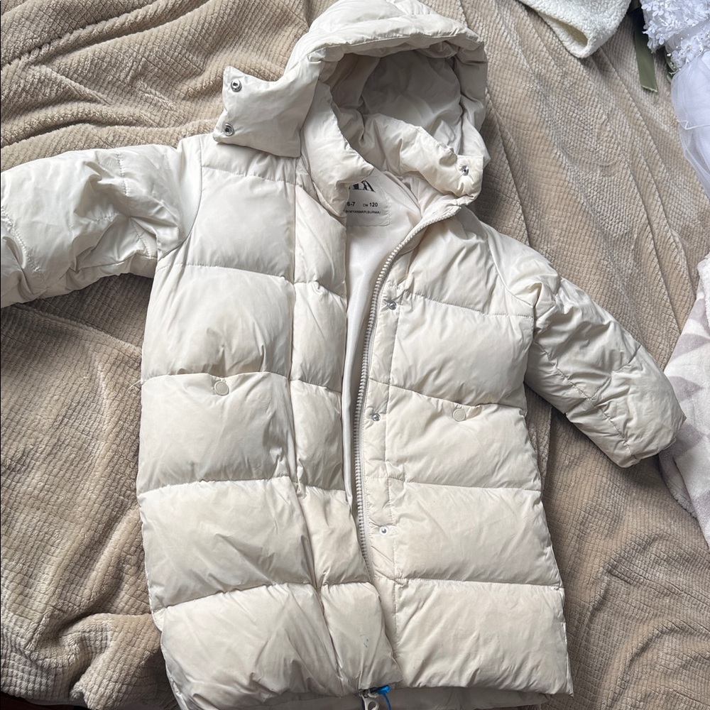 Kids Cream Puffer Jacket Zara